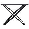 Stalen X poten - zwart - koker: 1x9 cm - breedte: 84 cm - hoogte: 72 cm - zwarte X-tafelpoot - gecoat metaal / staal