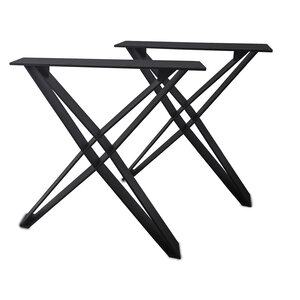 Stalen X-poten - zwart - 1x9 cm (hairpin) - 84 cm breed - 72 cm hoog