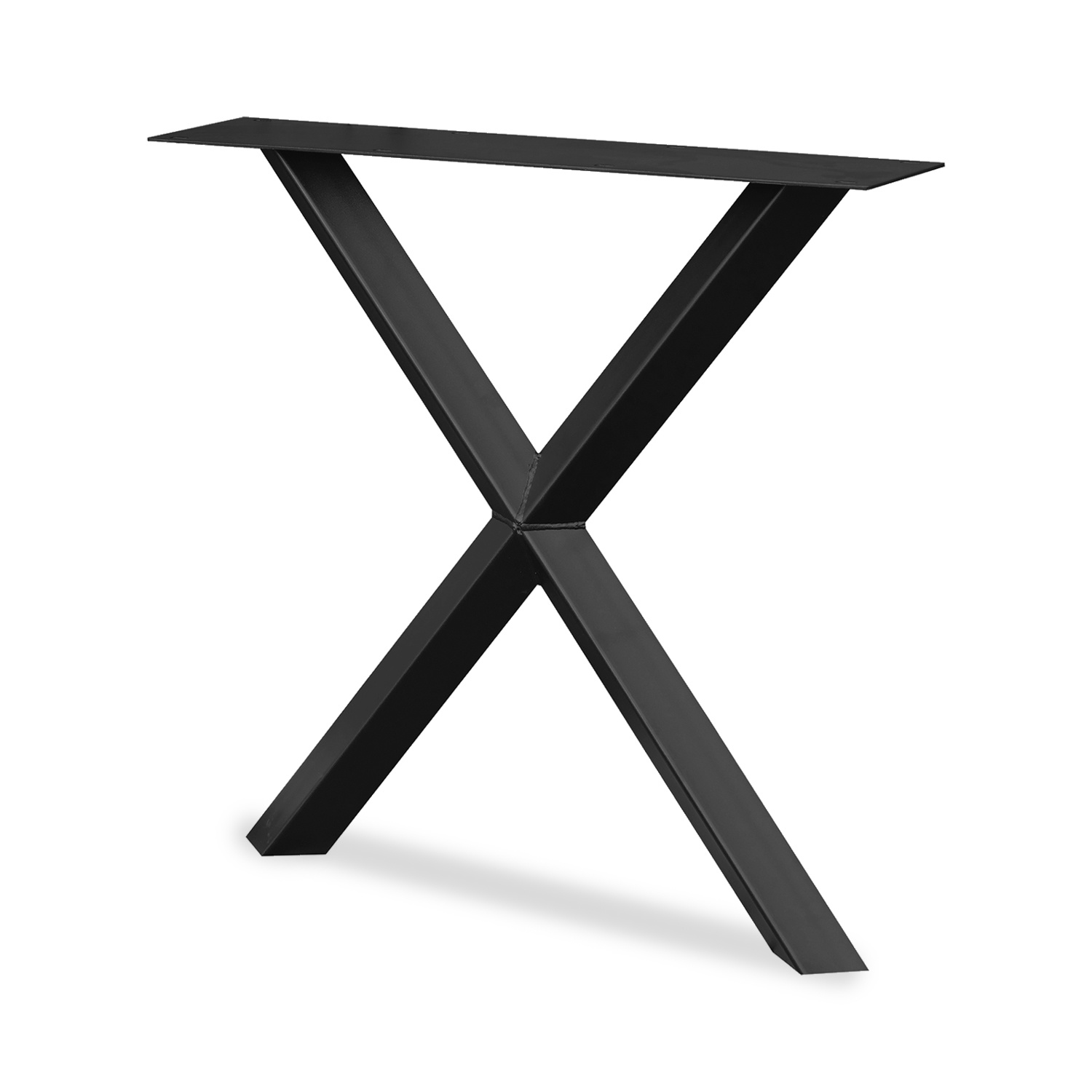  Stalen X-ster tafelpoten ELEGANT (SET) 5,5x5,5 cm - 78 cm breed - 72 cm hoog - Kruispoot ster - GEPOEDERCOAT Zwart