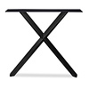 Stalen X poten - zwart - koker: 5,5x5,5 cm - breedte: 78 cm - hoogte: 72 cm - zwarte X-tafelpoot (twist) - gecoat metaal / staal