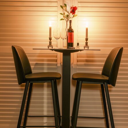 Gietijzeren statafel onderstel - zwart - 8x8 cm - voet: 40x40 - hoogte: 108 cm - bartafel onderstel met voet - gecoat metaal / staal