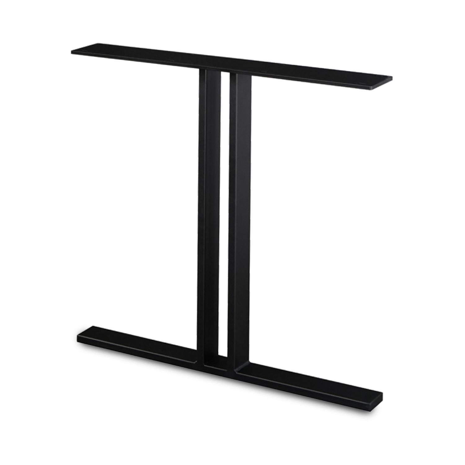  Stalen T-tafelpoten SLANK (SET) 2x8 cm - 78 cm breed - 72 cm hoog - T-poot GEPOEDERCOAT zwart
