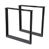 Stalen U poten - zwart - koker: 5,5x8 cm -breedte: 78 cm - hoogte: 72 cm - zwarte U-tafelpoot (twist) - gecoat metaal / staal