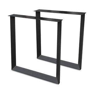 Stalen U-poten - zwart - SET (2 stuks) - 5,5x8 cm (twist) - 78 cm breed - 72 cm hoog