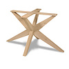 Eiken X onderstel - rustiek - balk: taps -  130x130 cm - hoogte: 72 cm - kruis tafelonderstel - rustiek eikenhout (B/C)