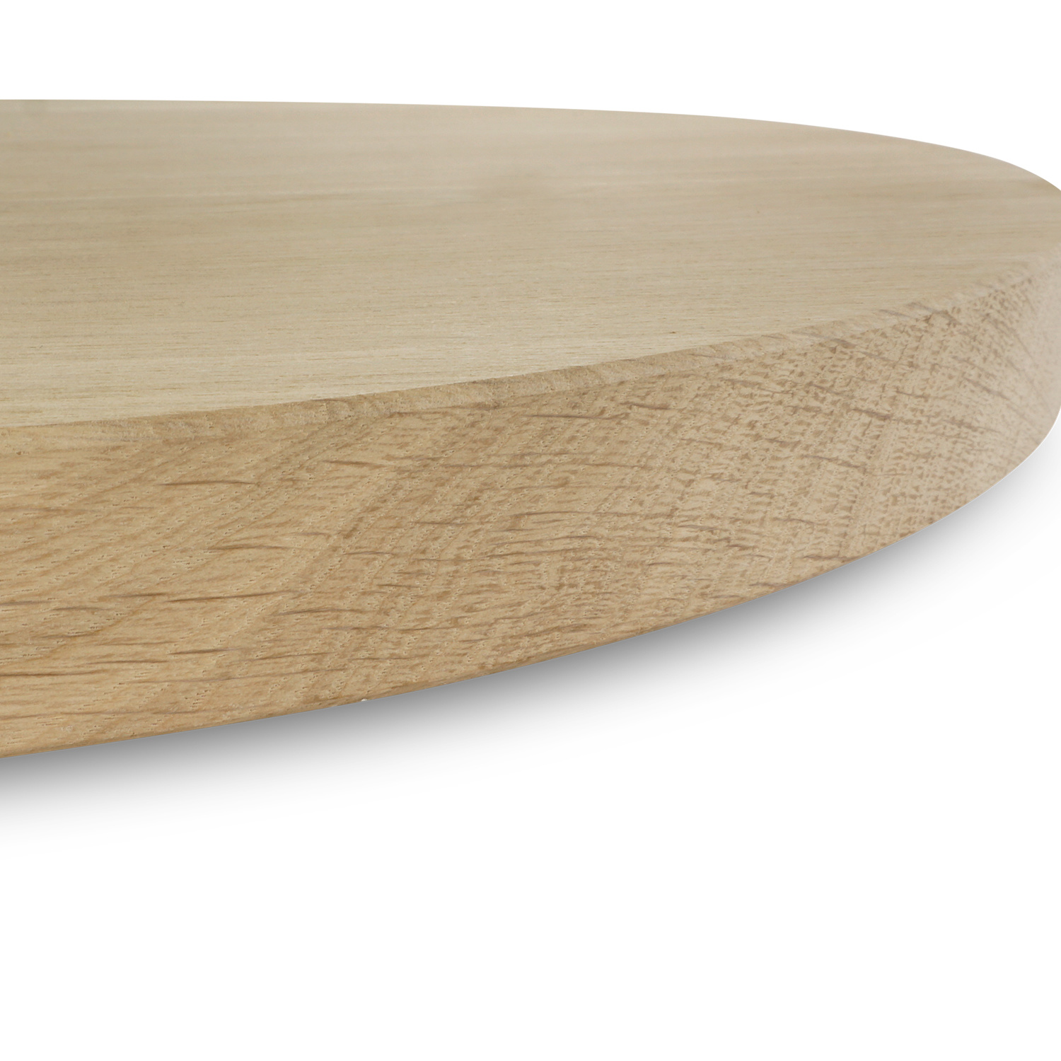  Rond eiken tafelblad op maat - 2 cm dik (1-laag) - Foutvrij Europees eikenhout - verlijmd kd 8-12% - diameter van 30 tot 180 cm