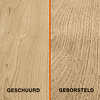 Eiken wastafelblad op maat - incl. gaten - 3 cm dik (1-laag) - rustiek Europees eikenhout - verlijmd kd 8-12% - 15-120x20-350 cm