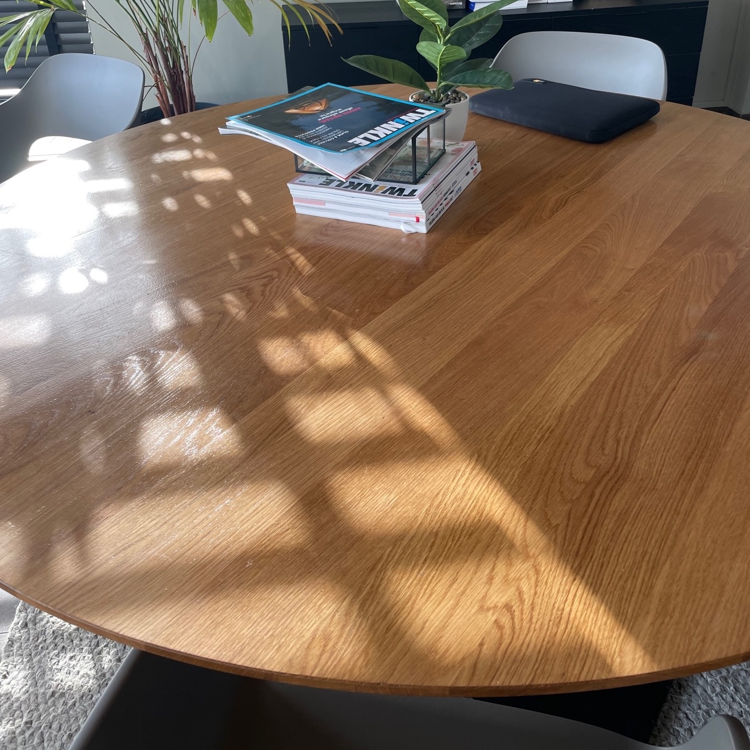  Eiken tafelblad rond - 3 cm dik (1-laag) - Diverse afmetingen - optioneel geborsteld - Foutvrij Europees eikenhout - verlijmd kd 10-12%