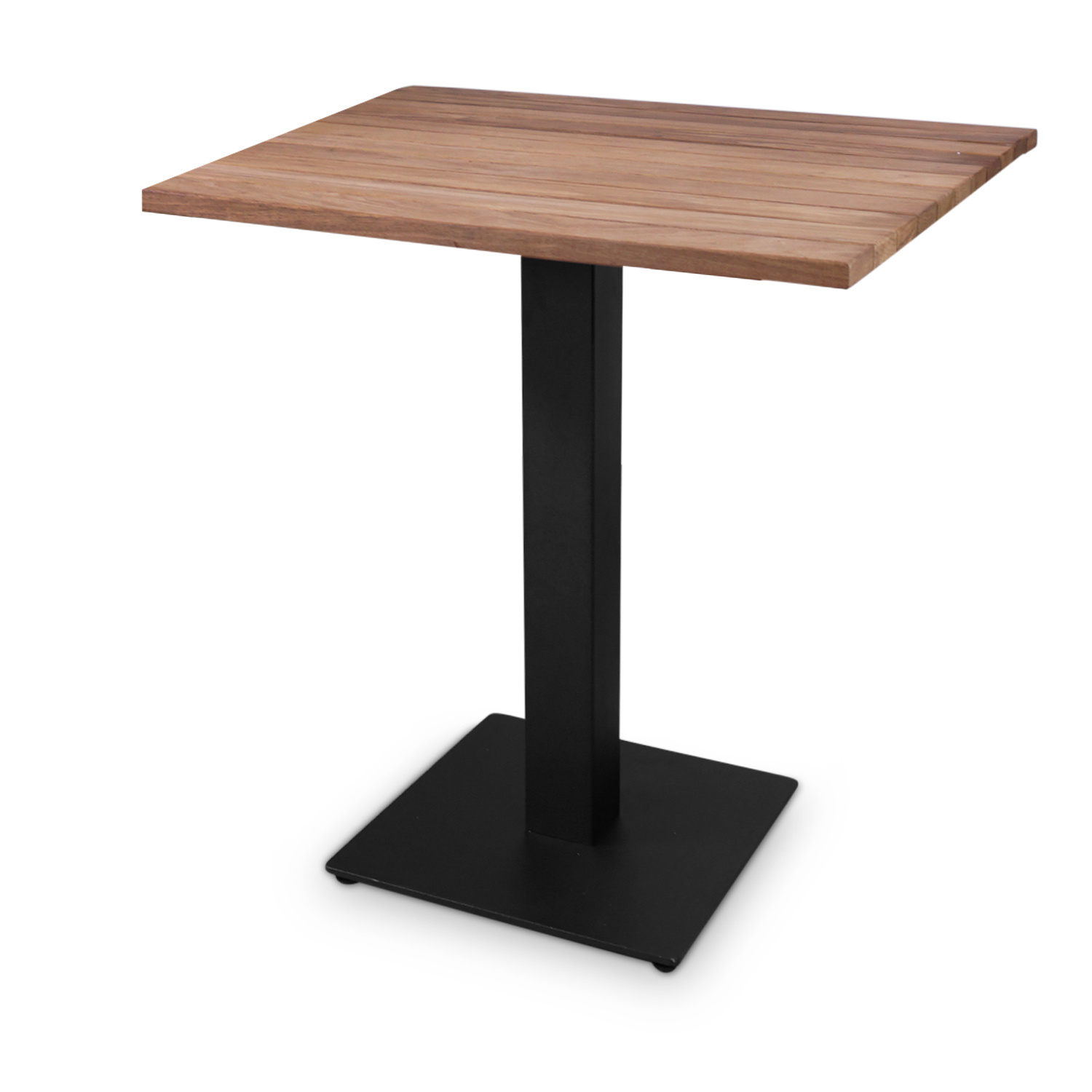  Gietijzeren (horeca)tafel onderstel vierkant zwart - op voet - 8x8 cm - 72 cm hoog - 40x40 cm (voet)plaatafmeting - Zwart gecoat (fijnstructuur)