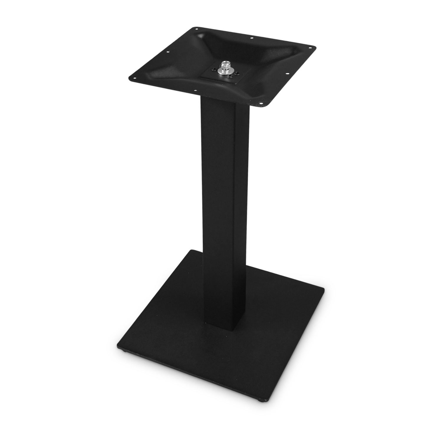  Gietijzeren (horeca)tafel onderstel vierkant zwart - op voet - 8x8 cm - 72 cm hoog - 40x40 cm (voet)plaatafmeting - Zwart gecoat (fijnstructuur)