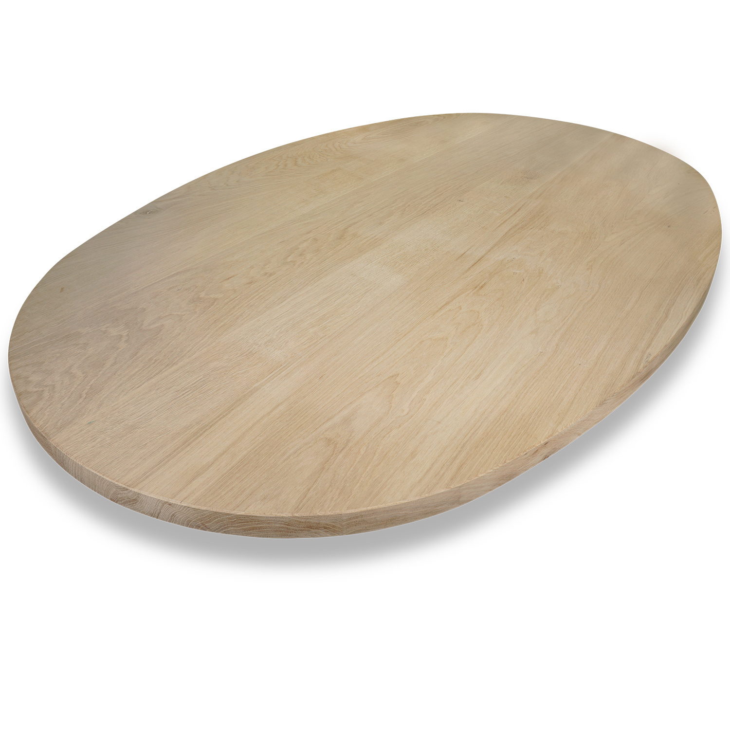  Ovaal eiken tafelblad - 4 cm dik (1-laag) - foutvrij Europees eikenhout - tafelblad ellips / ovaal - kd 8-12%