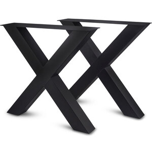 Stalen X-poten - zwart - 10x10 cm - 78 cm breed - 72 cm hoog
