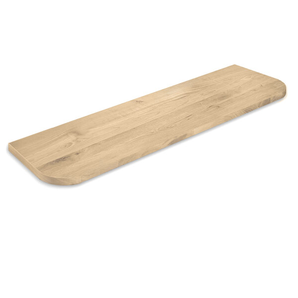  Eiken wandplank zwevend met ronde hoeken - 3 cm dik (1-laag) - rustiek eikenhout