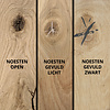 Eiken tafelblad - 2,7 cm dik (1-laag) - Diverse afmetingen - rustiek Europees eikenhout - met brede lamellen (circa 10-12 cm) - verlijmd kd 8-12%