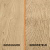 Eiken tafelblad met verjongde rand - 2,7 cm dik (1-laag) - Diverse afmetingen - rustiek Europees eikenhout - met brede lamellen (circa 10-12 cm) - verlijmd kd 8-12%