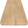 Eiken tafelblad met ronde hoeken - 2,7 cm dik (1-laag) - Diverse afmetingen - rustiek Europees eikenhout - met brede lamellen (circa 10-12 cm) - verlijmd kd 8-12%