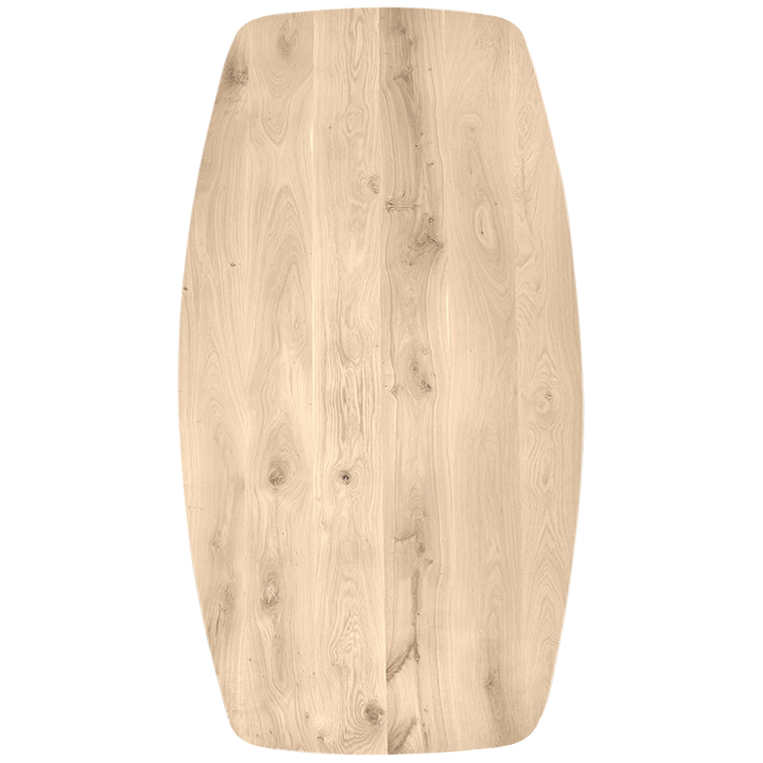  Deens ovaal eiken tafelblad - 2,7 cm dik (1-laag) - Diverse afmetingen - rustiek Europees eikenhout - met brede lamellen (circa 10-12 cm) - verlijmd kd 8-12%