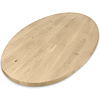 Ovaal eiken tafelblad - 4 cm dik (1-laag) - Diverse afmetingen - rustiek Europees eikenhout - met brede lamellen (circa 10-12 cm) - verlijmd kd 8-12%