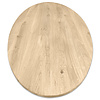 Ovaal eiken tafelblad - 2,7 cm dik (1-laag) - Diverse afmetingen - rustiek Europees eikenhout - met brede lamellen (circa 10-12 cm) - verlijmd kd 8-12%