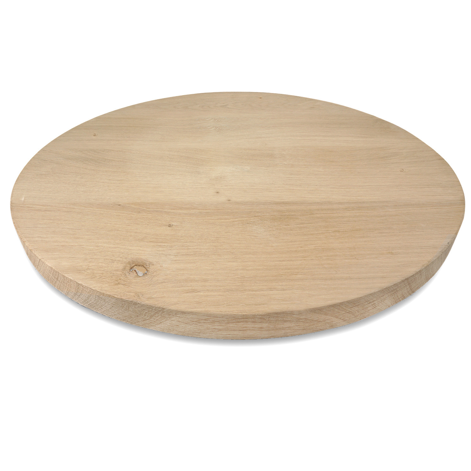  Eiken tafelblad rond - 4 cm dik (1-laag) - Diverse afmetingen - optioneel geborsteld - Rustiek Europees eikenhout - met brede lamellen (circa 10-12 cm) - verlijmd kd 10-12%