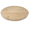 Eiken tafelblad rond - 2,7 cm dik (1-laag) - Diverse afmetingen - optioneel geborsteld - Rustiek Europees eikenhout - met brede lamellen (circa 10-12 cm) - verlijmd kd 10-12%
