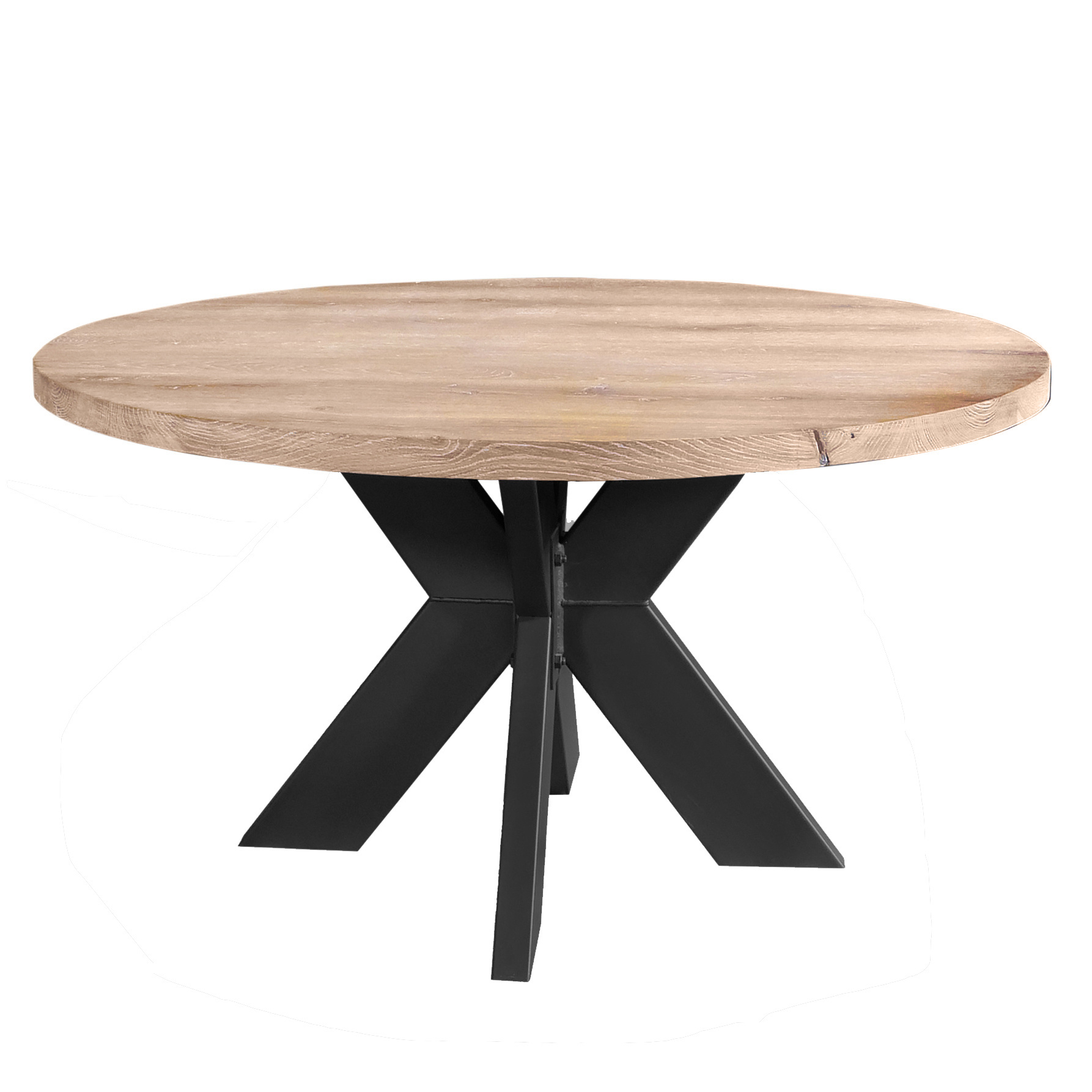  Eiken tafelblad rond - 4 cm dik (1-laag) - Diverse afmetingen - optioneel geborsteld - Rustiek Europees eikenhout - met brede lamellen (circa 10-12 cm) - verlijmd kd 10-12%