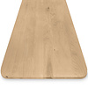 Eiken tafelblad - ronde hoeken - op maat - 2,7 cm dik - rustiek eikenhout (B/C) - verlijmd, brede lamel (9-12 cm) - 27 mm
