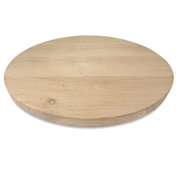  Rond eiken tafelblad op maat - 2,7 cm dik (1-laag) - BREDE LAMEL - rustiek eikenhout