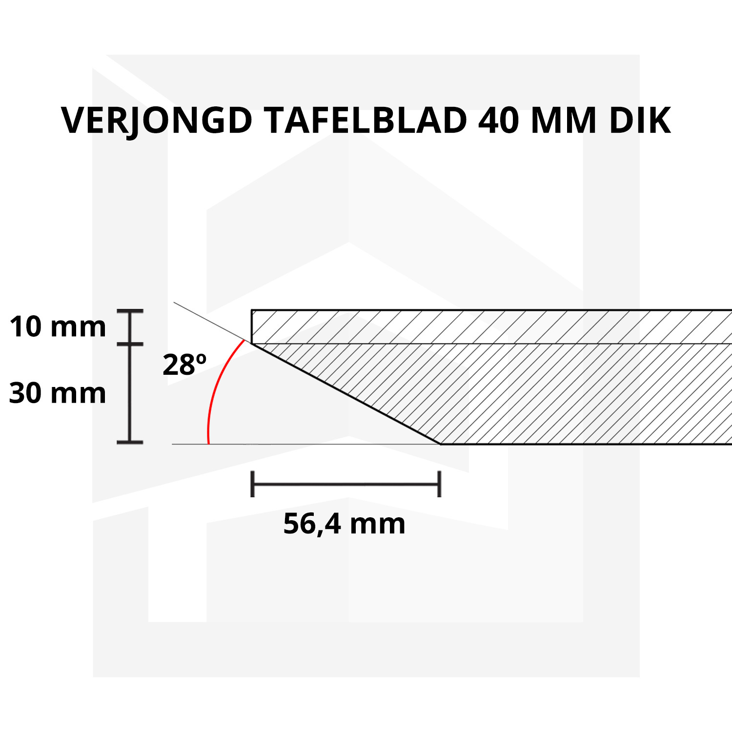  Eiken tafelblad verjongd op maat - 4 cm dik (1-laag) - rustiek Europees eikenhout - met brede lamellen (circa 10-12 cm) - verlijmd kd 8-12% - 50-120x50-248 cm