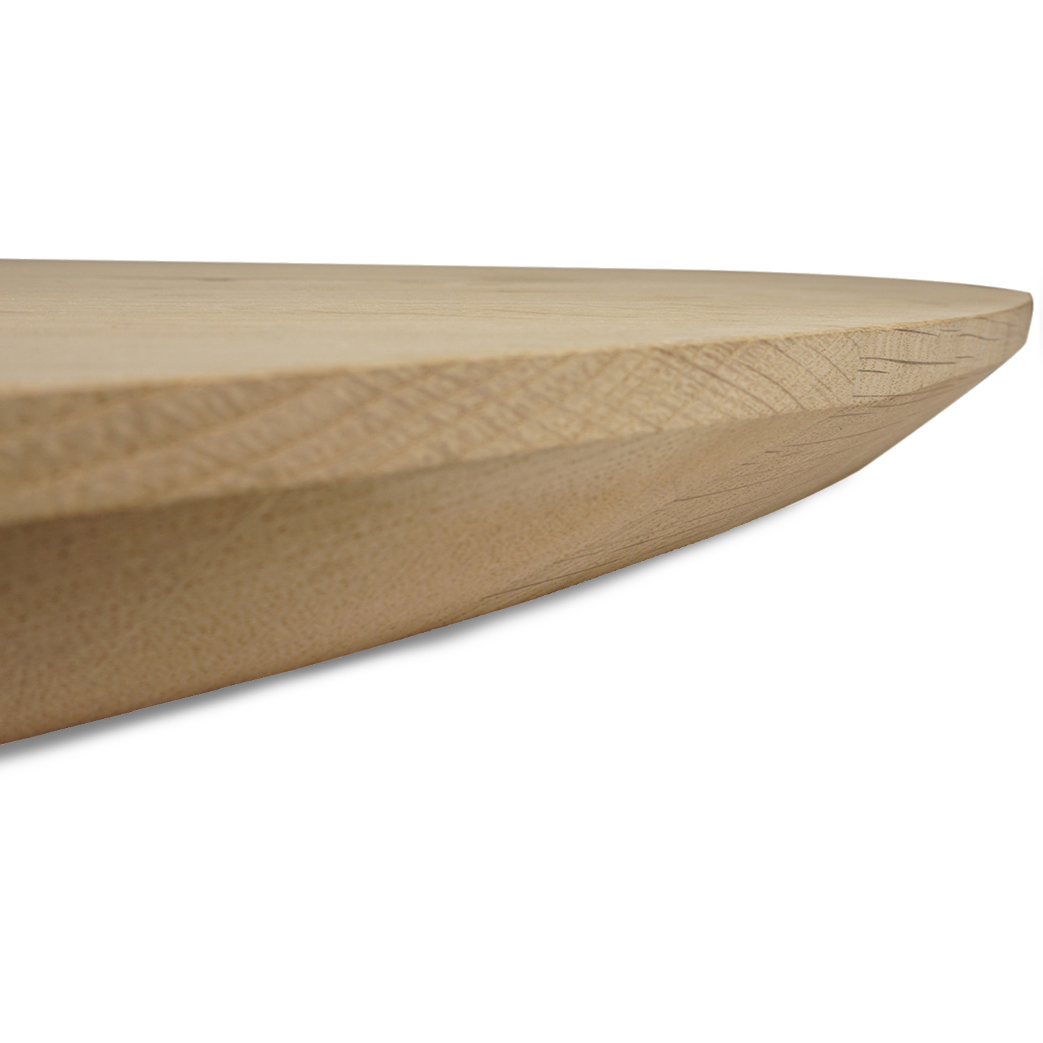  Deens ovaal eiken tafelblad - 2,7 cm dik (1-laag) - Diverse afmetingen - foutvrij Europees eikenhout - met brede lamellen (circa 10-12 cm) - verlijmd kd 8-12%