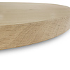 Rond eiken tafelblad op maat - 2,7 cm dik (1-laag) - foutvrij Europees eikenhout - met brede lamellen (circa 10-12 cm) - verlijmd kd 8-12% - diameter van 35 tot 117 cm