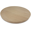 Eiken tafelblad rond - 4 cm dik (1-laag) - Diverse afmetingen - optioneel geborsteld - foutvrij Europees eikenhout - met brede lamellen (circa 10-12 cm) - verlijmd kd 10-12%