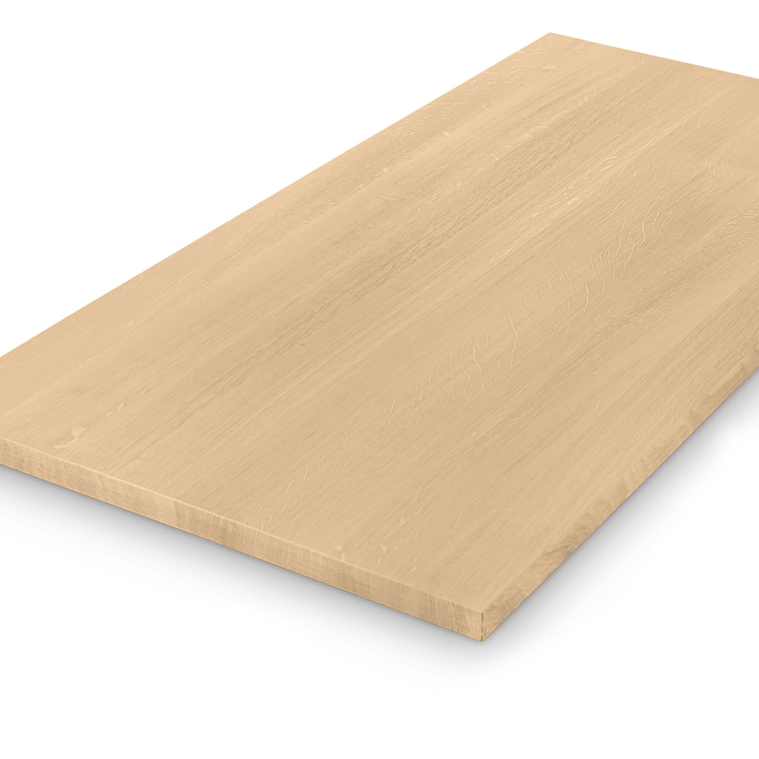  Eiken tafelblad op maat - 4 cm dik (1-laag) - foutvrij Europees eikenhout - met brede lamellen (circa 10-12 cm) - verlijmd kd 8-12% - 50-120x50-248 cm
