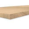Eiken tafelblad op maat - 4 cm dik (1-laag) - foutvrij Europees eikenhout - met brede lamellen (circa 10-12 cm) - verlijmd kd 8-12% - 50-120x50-248 cm
