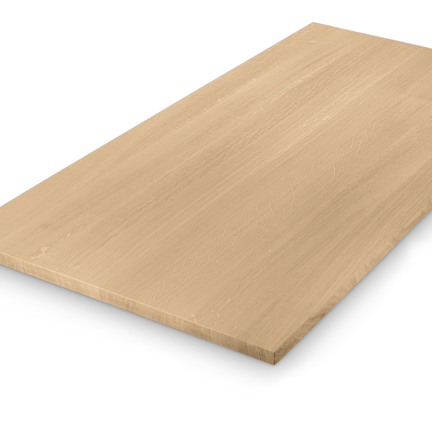  Eiken tafelblad op maat - 2,7 cm dik (1-laag) - foutvrij Europees eikenhout - met brede lamellen (circa 10-12 cm) - verlijmd kd 8-12% - 50-120x50-248 cm