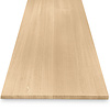 Eiken tafelblad op maat - 2,7 cm dik (1-laag) - foutvrij Europees eikenhout - met brede lamellen (circa 10-12 cm) - verlijmd kd 8-12% - 50-120x50-248 cm