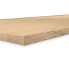 Eiken tafelblad op maat - 2,7 cm dik (1-laag) - foutvrij Europees eikenhout - met brede lamellen (circa 10-12 cm) - verlijmd kd 8-12% - 50-120x50-248 cm