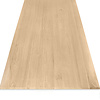 Eiken tafelblad met verjongde rand - 2,7 cm dik (1-laag) - Diverse afmetingen - foutvrij Europees eikenhout - met brede lamellen (circa 10-12 cm) - verlijmd kd 8-12%