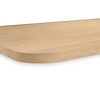 Eiken tafelblad met ronde hoeken op maat - 4 cm dik (1-laag) - foutvrij Europees eikenhout - met brede lamellen (circa 10-12 cm) - verlijmd kd 8-12% - 50-120x50-248 cm