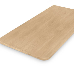 Eiken tafelblad - ronde hoeken - op maat - 2,7 cm - foutvrij - brede lamel