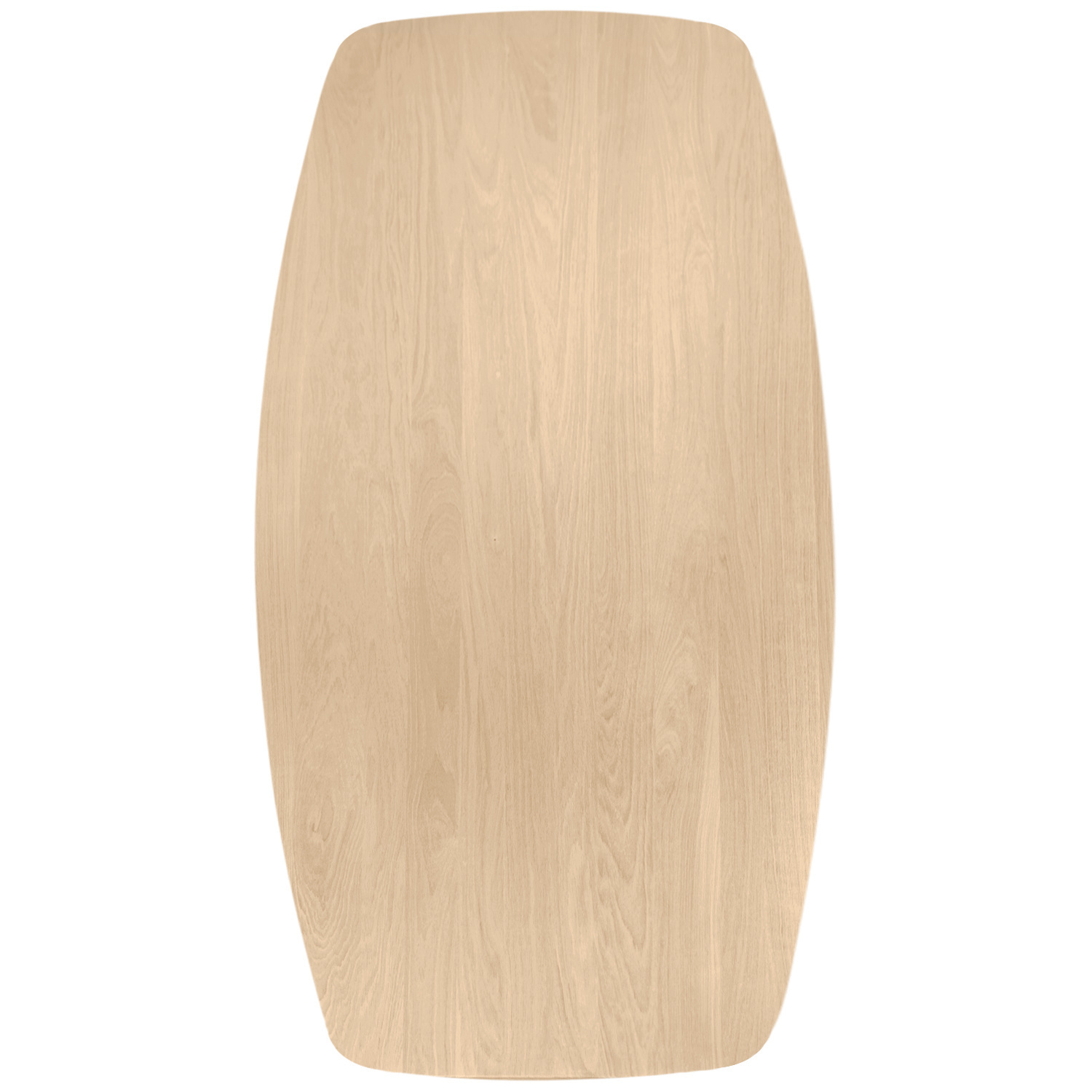 Deens ovaal eiken tafelblad - 4 cm dik (1-laag) - Diverse afmetingen - foutvrij Europees eikenhout - met brede lamellen (circa 10-12 cm) - verlijmd kd 8-12%