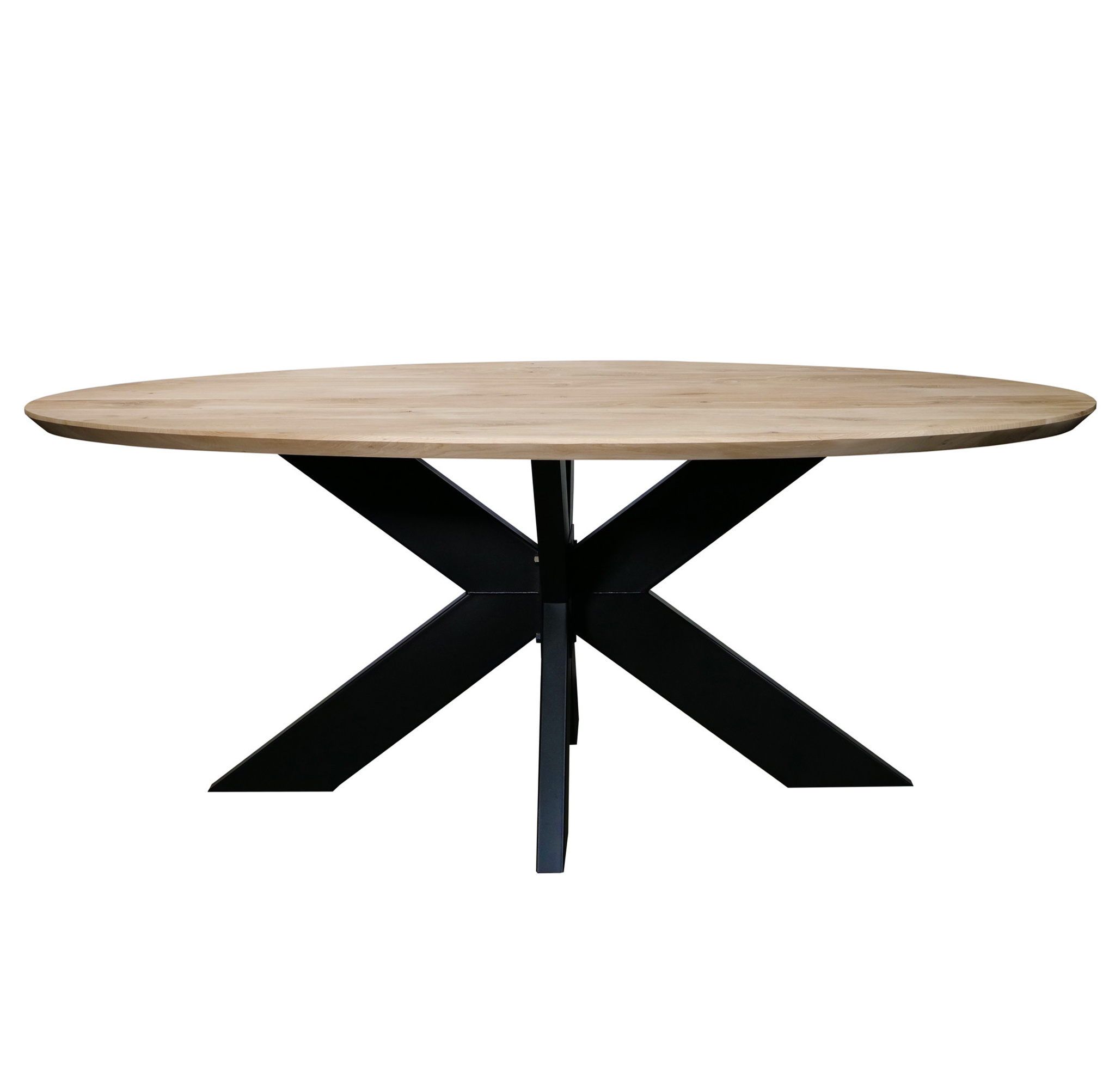  Eiken tafelblad ovaal - 4 cm dik (1-laag) - Diverse afmetingen - optioneel geborsteld - Rustiek Europees eikenhout - verlijmd kd 10-12%