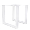 Stalen U poten - wit - koker: 4x10 cm - breedte: 78 cm - hoogte: 72 cm - witte U-tafelpoot - gecoat metaal / staal