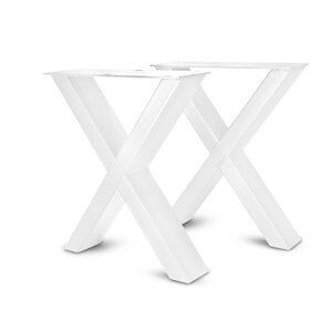 Stalen X-bankpoten - wit - 8x4 cm - 36 cm breed - 41 cm hoog