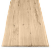Eiken boomstam tafelblad - 2,5 cm dik (1-laag) - Diverse afmetingen - met boomstam rand / waankant - extra rustiek Europees eikenhout - met extra brede lamellen (circa 14-20 cm) - verlijmd kd 8-12%