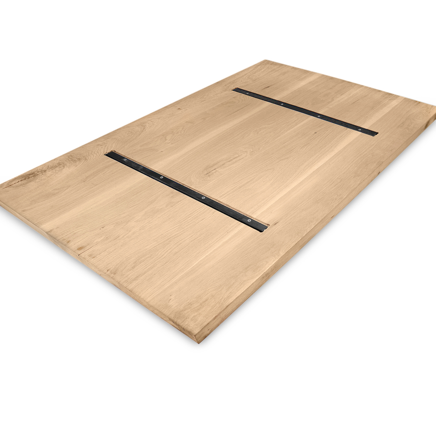  Eiken tafelblad - 2,5 cm dik (1-laag) - Diverse afmetingen - extra rustiek Europees eikenhout - met extra brede lamellen (circa 14-20 cm) - verlijmd kd 8-12%