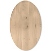 Ovaal eiken tafelblad op maat - 3 cm dik (1-laag) - extra rustiek Europees eikenhout - met extra brede lamellen (circa 14-20 cm)nhout - verlijmd kd 8-12% - 40-117x80-247 cm
