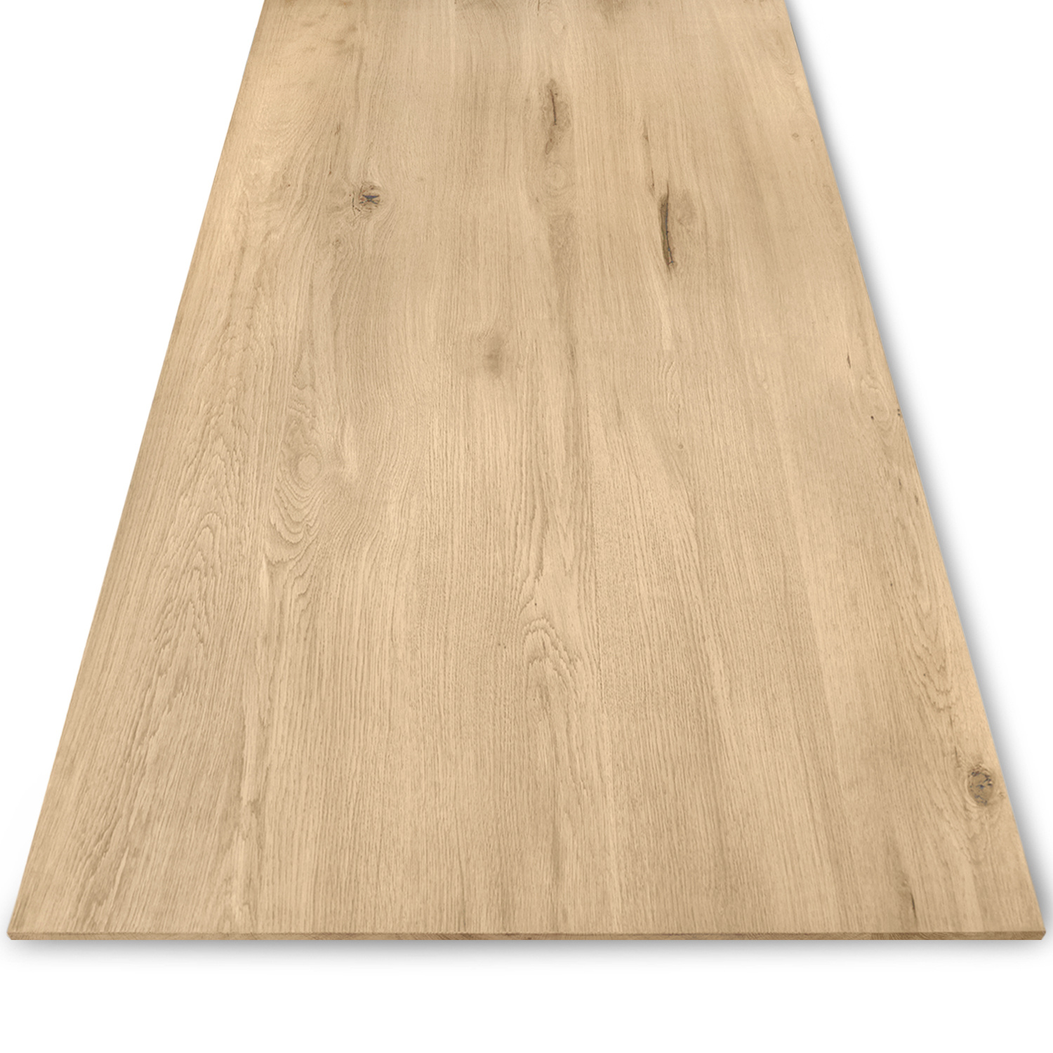  Eiken tafelblad met verjongde rand - 2,5 cm dik (1-laag) - Diverse afmetingen - extra rustiek Europees eikenhout - met extra brede lamellen (circa 14-20 cm) - verlijmd kd 8-12%