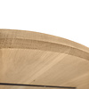 Eiken tafelblad rond - 2,5 cm dik (1-laag) - Diverse afmetingen - optioneel geborsteld - extra rustiek Europees eikenhout - met extra brede lamellen (circa 14-20 cm) - verlijmd kd 10-12%