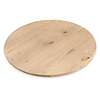 Eiken tafelblad rond - 2,5 cm dik (1-laag) - Diverse afmetingen - optioneel geborsteld - extra rustiek Europees eikenhout - met extra brede lamellen (circa 14-20 cm) - verlijmd kd 10-12%